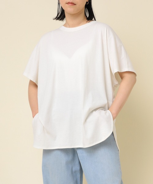 RNA-N(アールエヌエーエヌ)の「M2214 ポンチョT(Tシャツ/カットソー・レディース・キャメル/オフホワイト/ブラック・MEDIUM)」の1枚目の写真