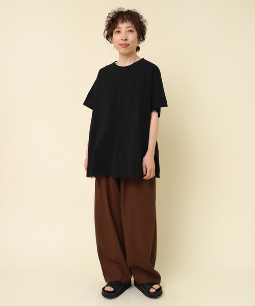 RNA-N(アールエヌエーエヌ)の「M2214 ポンチョT(Tシャツ/カットソー・レディース・キャメル/オフホワイト/ブラック・MEDIUM)」の5枚目の写真