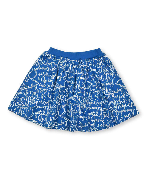 【セール】【お揃い】手書き風ロゴ総柄ポンチスカート(90~150cm)（スカート）｜BeBe（ベベ）