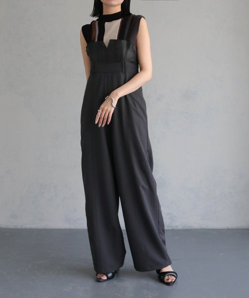 &g'aime（アンジェム）の「【&g’aime】ビスチェデザインオールインワン（サロペット/オーバーオール・レディース・ブラック/グレー・FREE）」の13枚目の写真