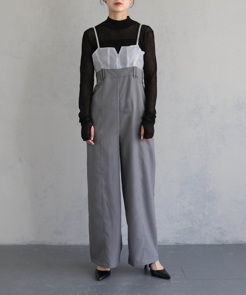 &g'aime（アンジェム）の「【&g’aime】ビスチェデザインオールインワン（サロペット/オーバーオール・レディース・ブラック/グレー・FREE）」の21枚目の写真