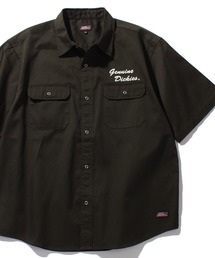 【GENUINE DICKIES/ジェニュインディッキーズ】T/Cツイル刺繍入り 半袖ワークシャツ