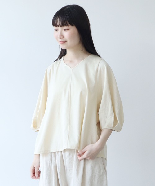 tシャツ ポンチ 袖パフプルオーバー レディース yuni（ユニ ）の「100/1ハイパワーポンチ パフスリーブプル