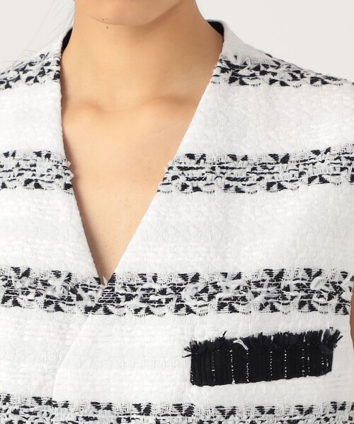 TOMORROWLAND.B ツイードブルゾン　ホワイト　ウール　シルク TOMORROWLAND - 超美品 トゥモローランド B TOMORROWLAND .B 2022年