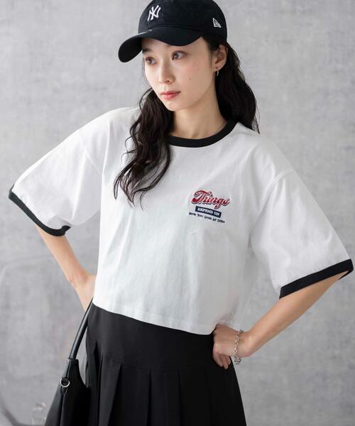 WEGO(ウィゴー)の「WEGO/リンガーグラフィックショートT(Tシャツ/カットソー・レディース・オフホワイト/ホワイト/その他2/その他1/その他3/レッド・SMALL/MEDIUM)」の5枚目の写真