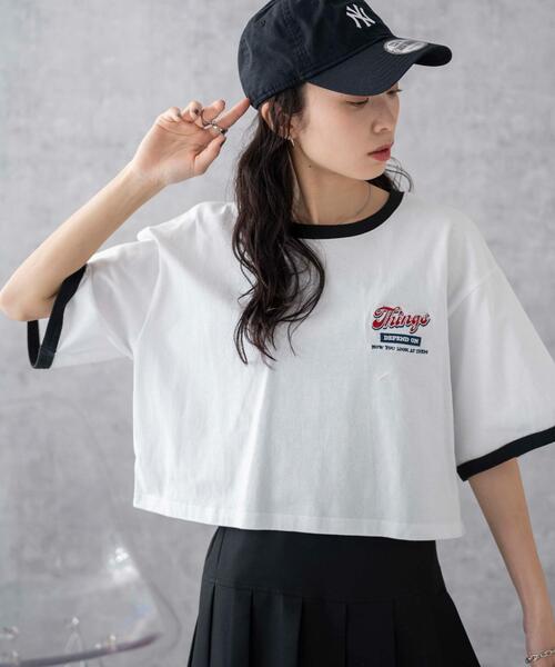 WEGO(ウィゴー)の「WEGO/リンガーグラフィックショートT(Tシャツ/カットソー・レディース・オフホワイト/ホワイト/その他2/その他1/その他3/レッド・SMALL/MEDIUM)」の16枚目の写真