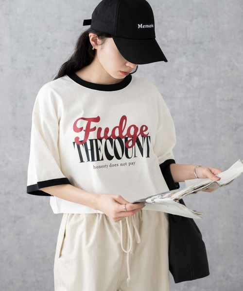 WEGO(ウィゴー)の「WEGO/リンガーグラフィックショートT(Tシャツ/カットソー・レディース・オフホワイト/ホワイト/その他2/その他1/その他3/レッド・SMALL/MEDIUM)」の6枚目の写真