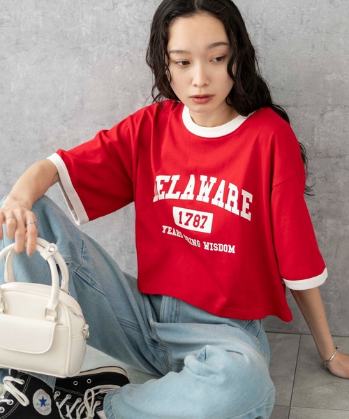セール】WEGO/リンガーグラフィックショートT（Tシャツ