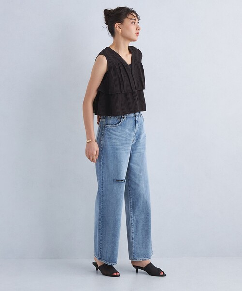 green label relaxing（グリーンレーベルリラクシング）の「ストレッチ チュール ミュール(4cmヒール)（サンダル・レディース・ブラック/ブラウン・S/L/M）」の4枚目の写真