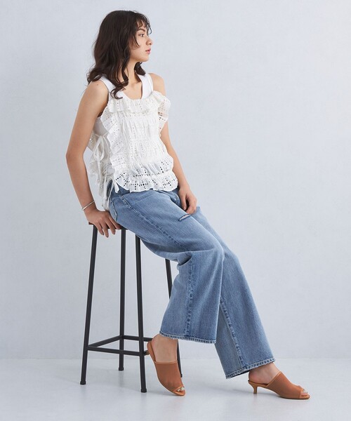 green label relaxing（グリーンレーベルリラクシング）の「ストレッチ チュール ミュール(4cmヒール)（サンダル・レディース・ブラック/ブラウン・S/L/M）」の10枚目の写真