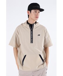 【new balance golf】ストレッチ 撥水 ハーフジップ プルオーバー フーディー (MENS SPORT)