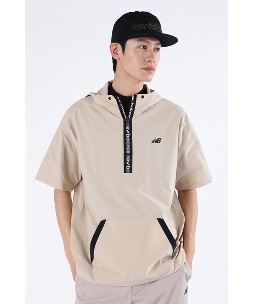 New Balance Golf(ニューバランスゴルフ)の「【new balance golf】ストレッチ 撥水 ハーフジップ プルオーバー フーディー (MENS SPORT)(ジャージ・メンズ・ブラック/ベージュ系その他・MEDIUM/LARGE/X-LARGE)」の1枚目の写真