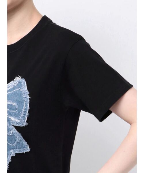 jouetie（ジュエティ）の「リボンモチーフＴシャツ（Tシャツ/カットソー・レディース・ブルー/ブラック/オフホワイト/ネイビー・MEDIUM）」の16枚目の写真