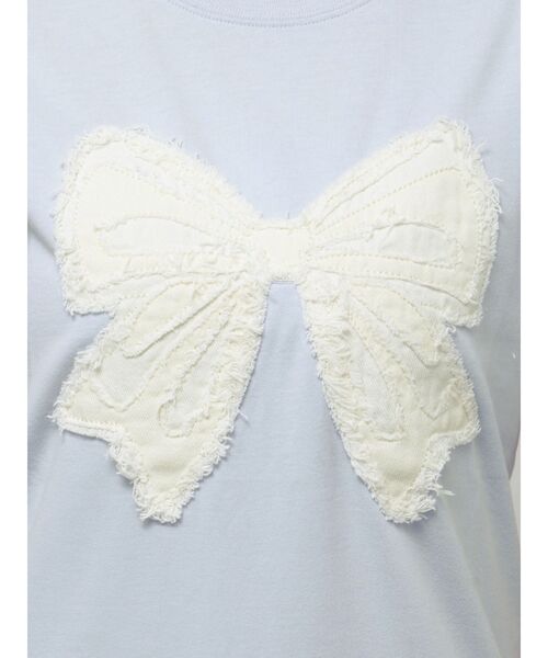 jouetie（ジュエティ）の「リボンモチーフＴシャツ（Tシャツ/カットソー・レディース・ブルー/ブラック/オフホワイト/ネイビー・MEDIUM）」の7枚目の写真