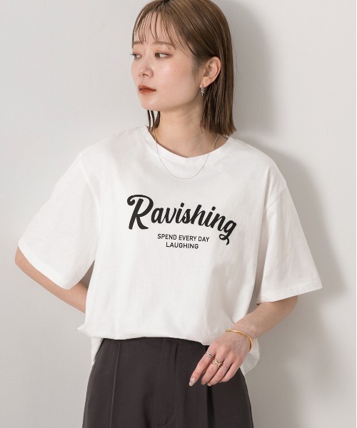 ad thie(アドティエ)の「クルーネック ロゴプリントTシャツ(Tシャツ/カットソー・レディース・ホワイト×ブラック/ホワイト×グリーン/ブラック/ブルー/チャコール・FREE)」の16枚目の写真