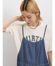 Samansa Mos2 blue | プリント入ポコポコTシャツ(Tシャツ/カットソー)