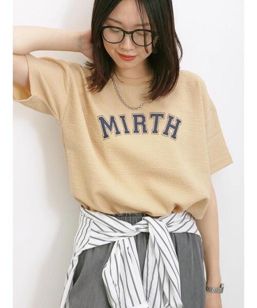 Samansa Mos2 blue(サマンサモスモスブルー)の「プリント入ポコポコTシャツ(Tシャツ/カットソー・レディース・オレンジ/オフホワイト/ブラック・F)」の3枚目の写真