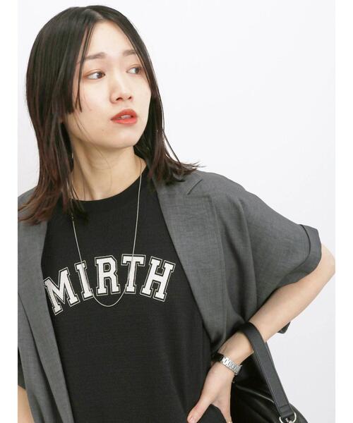 Samansa Mos2 blue(サマンサモスモスブルー)の「プリント入ポコポコTシャツ(Tシャツ/カットソー・レディース・オレンジ/オフホワイト/ブラック・F)」の1枚目の写真