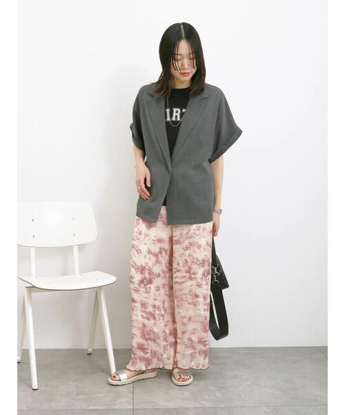 Samansa Mos2 blue(サマンサモスモスブルー)の「プリント入ポコポコTシャツ(Tシャツ/カットソー・レディース・オレンジ/オフホワイト/ブラック・F)」の20枚目の写真