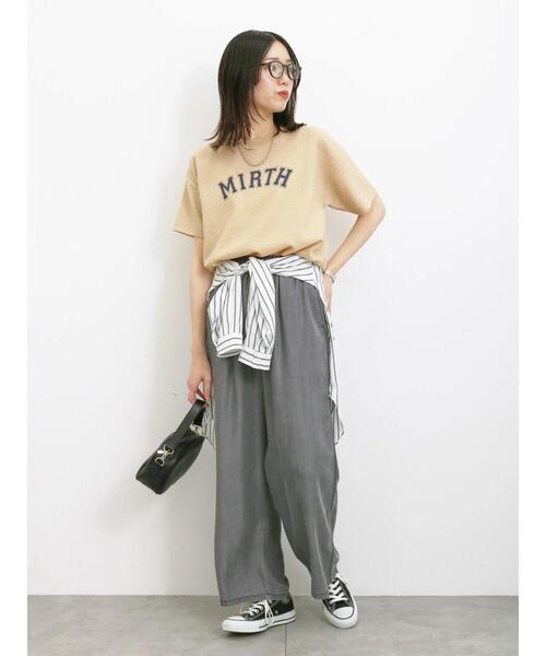 Samansa Mos2 blue(サマンサモスモスブルー)の「プリント入ポコポコTシャツ(Tシャツ/カットソー・レディース・オレンジ/オフホワイト/ブラック・F)」の21枚目の写真