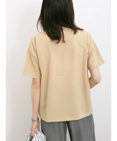 Samansa Mos2 blue(サマンサモスモスブルー)の「プリント入ポコポコTシャツ(Tシャツ/カットソー・レディース・オレンジ/オフホワイト/ブラック・F)」の13枚目の写真