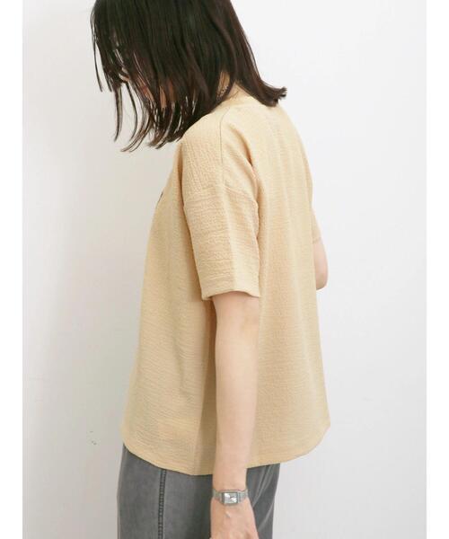 Samansa Mos2 blue(サマンサモスモスブルー)の「プリント入ポコポコTシャツ(Tシャツ/カットソー・レディース・オレンジ/オフホワイト/ブラック・F)」の15枚目の写真