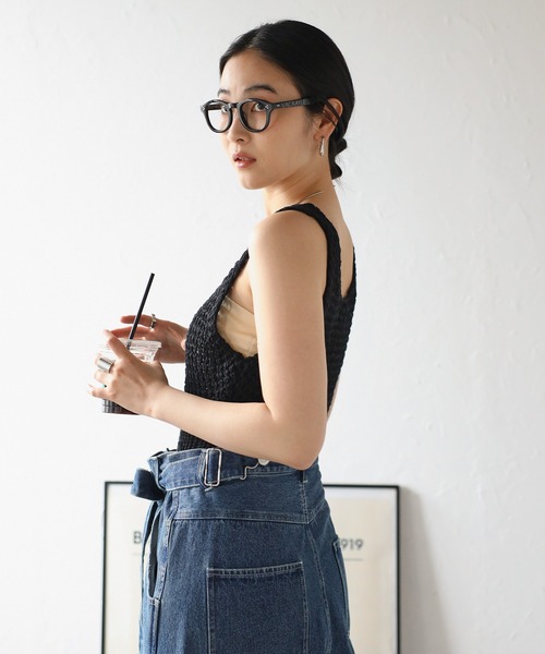COMMRE(コムル)の「テープヤーンニットビスチェ(ベスト・レディース・ブラック/ベージュ・FREE)」の17枚目の写真