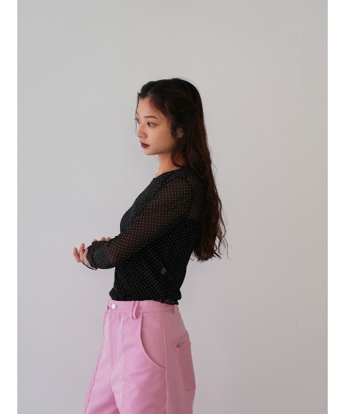 Enewd nina（エニュードニーナ）の「【ZOZO限定】ドット シアー トップス シースルー カットソー（Tシャツ/カットソー・レディース・ホワイト/ブラック・FREE）」の10枚目の写真