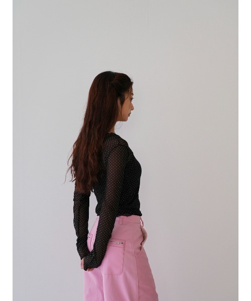 Enewd nina（エニュードニーナ）の「【ZOZO限定】ドット シアー トップス シースルー カットソー（Tシャツ/カットソー・レディース・ホワイト/ブラック・FREE）」の11枚目の写真