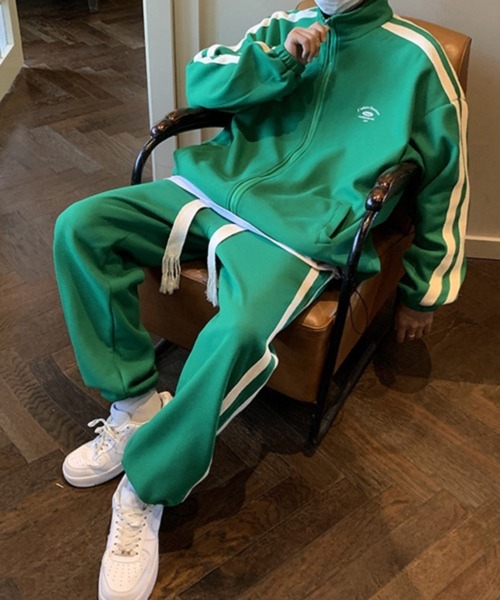 NOWLE（ノウル）の「【NOWLE】ライン柄 ジップアップ スウェット/トラック パンツ セットアップ（ジャージ・メンズ・グリーン/ブラック/ホワイト・X-LARGE/LARGE/MEDIUM）」の13枚目の写真