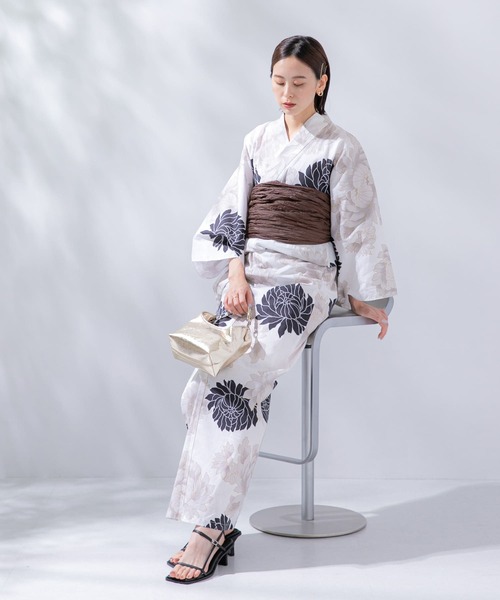 SENSE OF PLACE by URBAN RESEARCH（センスオブプレイスバイアーバンリサーチ）の「浴衣2点セットB(変織紅梅)（浴衣・レディース・ホワイト系その他/グリーン系その他/その他2/その他1・ONE）」の4枚目の写真