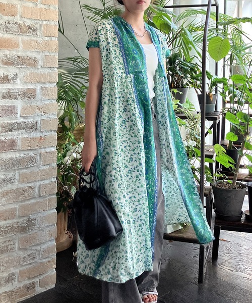 AS KNOW AS plus（アズノゥアズプラス）の「◎パネル柄彩りギャザーワンピ―ス（ワンピース・レディース・ネイビー系/グリーン系/イエロー/チャコールグレー・FREE）」の15枚目の写真