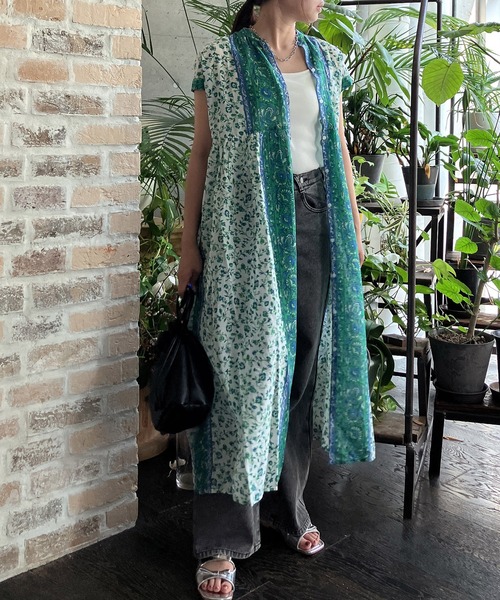 AS KNOW AS plus（アズノゥアズプラス）の「◎パネル柄彩りギャザーワンピ―ス（ワンピース・レディース・ネイビー系/グリーン系/イエロー/チャコールグレー・FREE）」の18枚目の写真