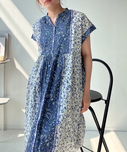 AS KNOW AS plus（アズノゥアズプラス）の「◎パネル柄彩りギャザーワンピ―ス（ワンピース・レディース・ネイビー系/グリーン系/イエロー/チャコールグレー・FREE）」の19枚目の写真