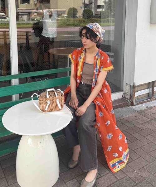 AS KNOW AS plus（アズノゥアズプラス）の「◎インド パネル柄彩りギャザーワンピ―ス（ワンピース・レディース・ネイビー系/グリーン系/イエロー/チャコールグレー/ブラック系/オレンジ系/グレー系/ホワイト系・FREE）」の10枚目の写真