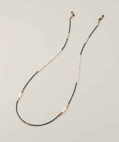 IRIS47(イリスフォーセブン)の「【IRIS47/イリスフォーセブン】MALACITE GLASS CHAIN NECKLACE BO110(ネックレス・レディース・グリーン・FREE)」の1枚目の写真