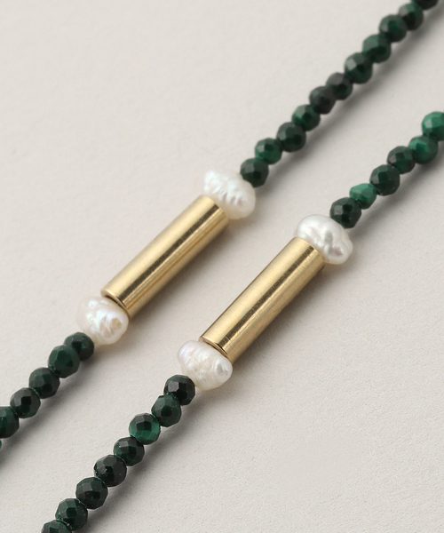 IRIS47(イリスフォーセブン)の「【IRIS47/イリスフォーセブン】MALACITE GLASS CHAIN NECKLACE BO110(ネックレス・レディース・グリーン・FREE)」の2枚目の写真