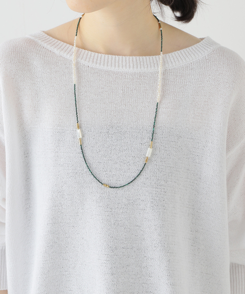 IRIS47(イリスフォーセブン)の「【IRIS47/イリスフォーセブン】MALACITE GLASS CHAIN NECKLACE BO110(ネックレス・レディース・グリーン・FREE)」の9枚目の写真