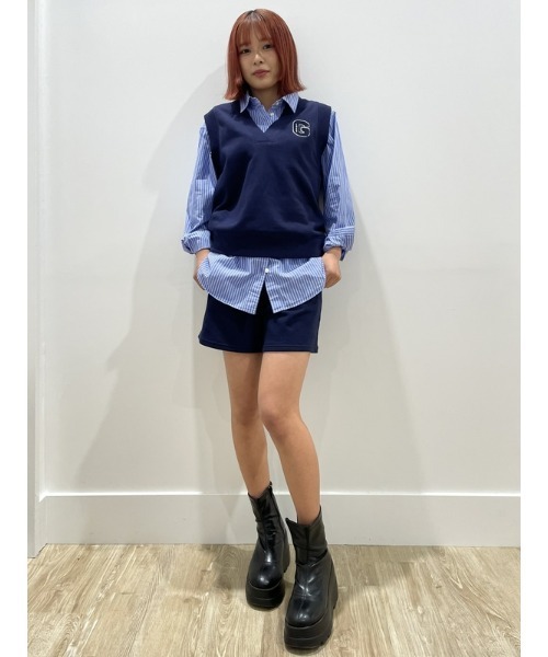 GAP（ギャップ）の「ヴィンテージソフト オーバーサイズ ベスト（ベスト・レディース・ネイビー/ライトグレー・M/S/L/XS/XXS/XL）」の14枚目の写真