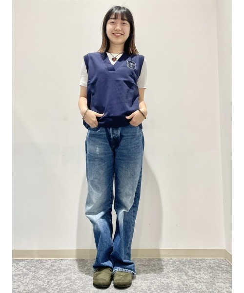 GAP（ギャップ）の「ヴィンテージソフト オーバーサイズ ベスト（ベスト・レディース・ネイビー/ライトグレー・M/S/L/XS/XXS/XL）」の20枚目の写真