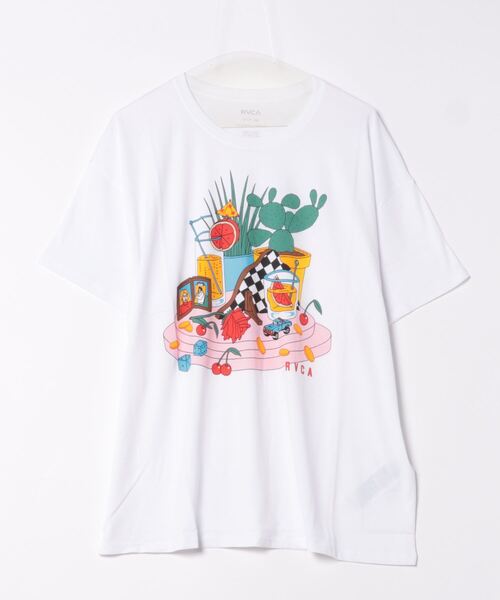 RVCA(ルーカ)の「RVCA レディース 【LUKE P】 LUKE STILL LIFE BAGGIE TEE Tシャツ 【2024年夏モデル】/ルーカ半袖Tシャツ(Tシャツ/カットソー・レディース・ホワイト・SMALL/MEDIUM/LARGE)」の1枚目の写真