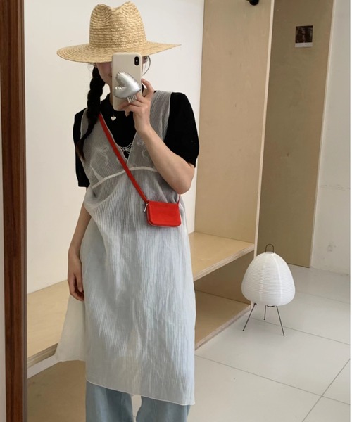 Jayro(ジャイロ)の「リボン刺繍サマーニット半袖プルオーバー(ニット/セーター・レディース・ブラック/イエロー/ホワイト/グリーン/ピンク・FREE)」の14枚目の写真