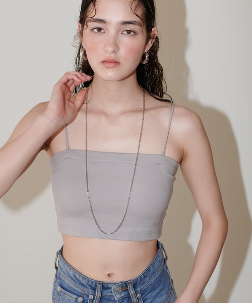 LARUTA(ラルータ)の「【LARUTA】カップ付きレーヨンポンチバンドゥ(キャミソール・レディース・オフホワイト/ブラック/ライトグレー・FREE)」の10枚目の写真