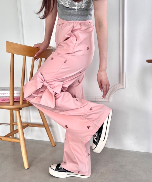 セール】アニマル柄リボンワイドパンツ（その他パンツ）｜SOLLON