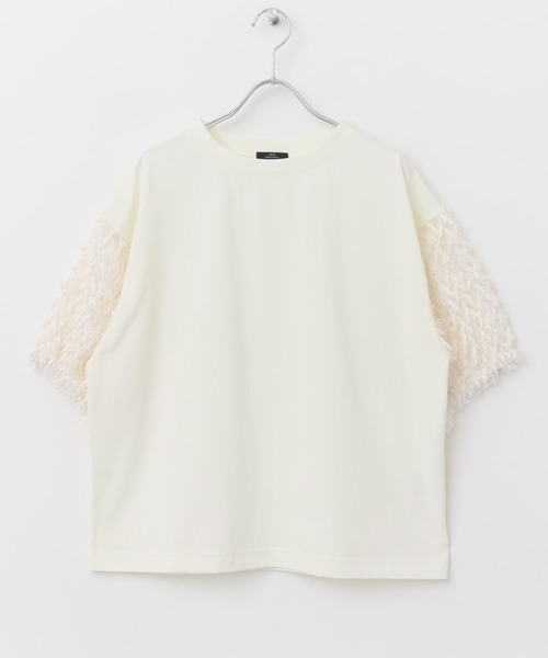 ITEMS URBANRESEARCH(アイテムズ アーバンリサーチ)の「フェザーフリンジドッキングプルオーバー(Tシャツ/カットソー・レディース・ブラック/オフホワイト・FREE)」の13枚目の写真