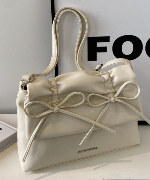 ANOTHER S（アナザーエス）の「2WAYダブルリボン結びトートバッグ（ショルダーバッグ・レディース・ブラック/シルバー/ピンク/アイボリー・FREE）」の7枚目の写真