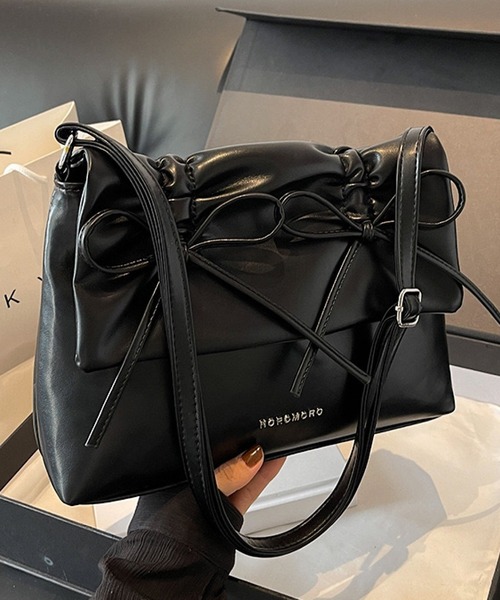 ANOTHER S（アナザーエス）の「2WAYダブルリボン結びトートバッグ（ショルダーバッグ・レディース・ブラック/シルバー/ピンク/アイボリー・FREE）」の11枚目の写真