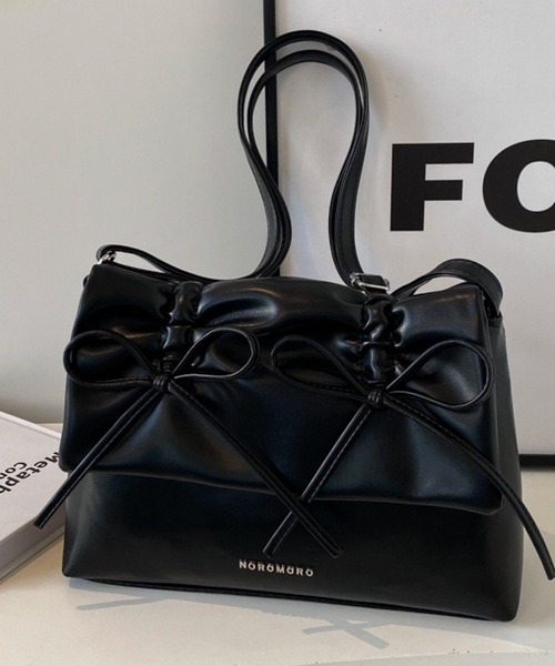 ANOTHER S（アナザーエス）の「2WAYダブルリボン結びトートバッグ（ショルダーバッグ・レディース・ブラック/シルバー/ピンク/アイボリー・FREE）」の12枚目の写真