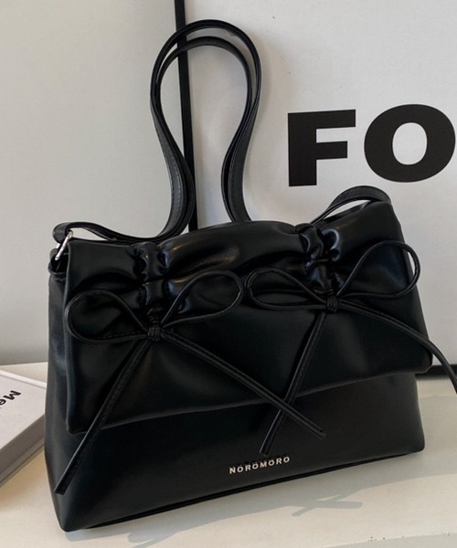 ANOTHER S（アナザーエス）の「2WAYダブルリボン結びトートバッグ（ショルダーバッグ・レディース・ブラック/シルバー/ピンク/アイボリー・FREE）」の13枚目の写真