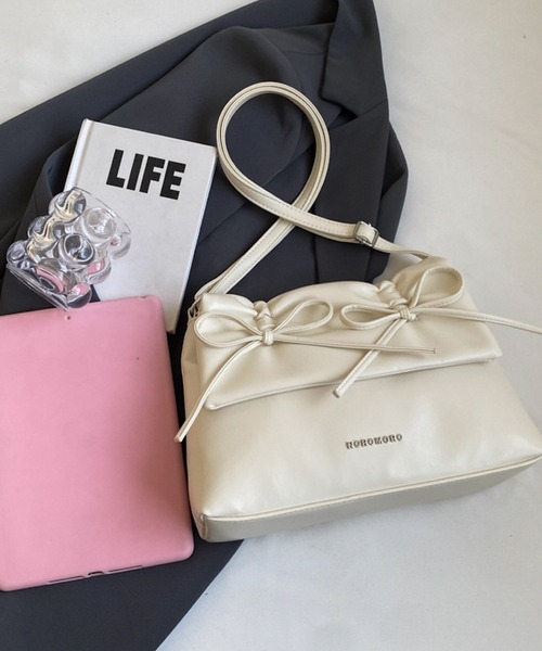 ANOTHER S（アナザーエス）の「2WAYダブルリボン結びトートバッグ（ショルダーバッグ・レディース・ブラック/シルバー/ピンク/アイボリー・FREE）」の20枚目の写真